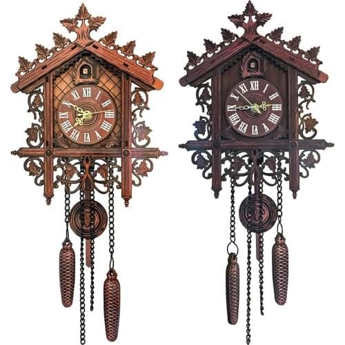 Vintage Wall Clock Cuckoo Shape Interior Decoration Wall Clock Living Room Pendulum Clock Craft Art Clock Home Decor