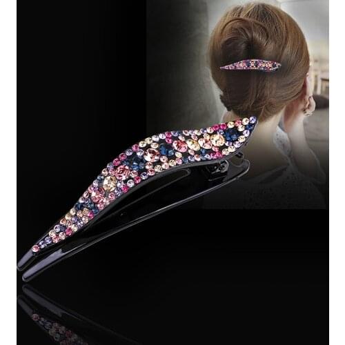 1PC Duckbill Clip Crystal Top Side Clip Rhinestone Hair Accessories Hairpin Hair Clips Korean Hair Jewelry Colors 43 Colors