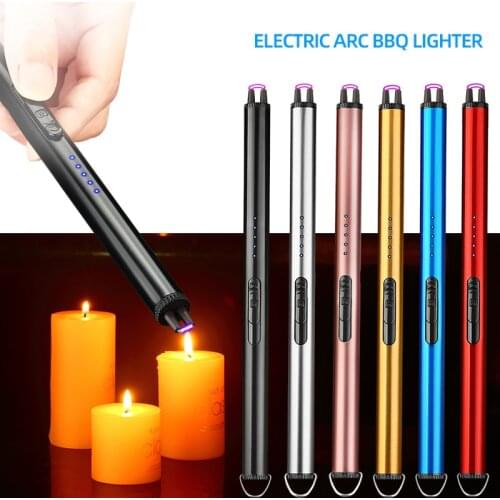 Flameless Candle Lighter USB Rechargeable Plasma Electric Arc Lighter with Safety Switch for Home Kitchen Cooking Camping