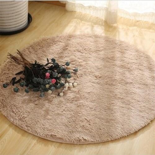 1pcs Fluffy Round Rug Carpets for Living Room Home Decor Bedroom Kid Room Floor Mat Decoration Salon Thicker Pile Rug