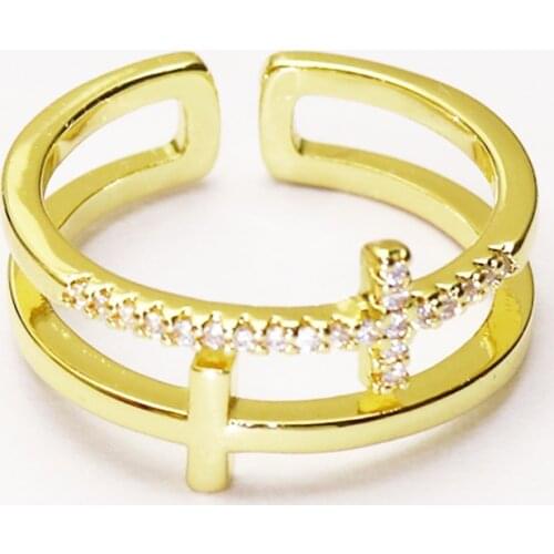 10 Pcs Metal Gold color rings Open rings cross jewelry Rings jewelry rings Gold color rings Gift for women jewelry Gift 51338