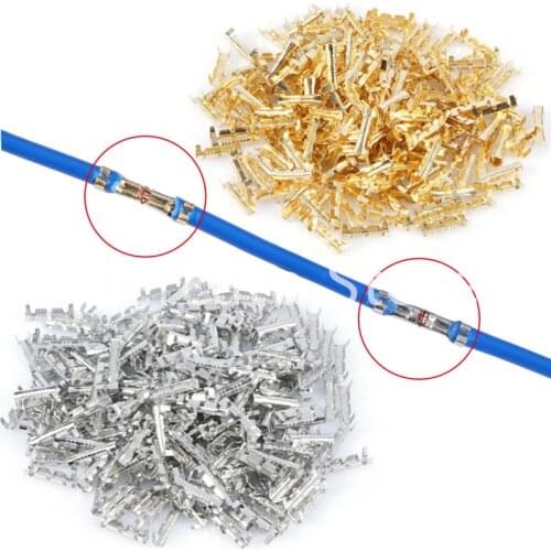100 Pcs/lot Brass Cold-pressed U-shaped Terminal 0.5-1.5mm Splice Terminal Cold-pressed Connector Cable Electric Wire Connection
