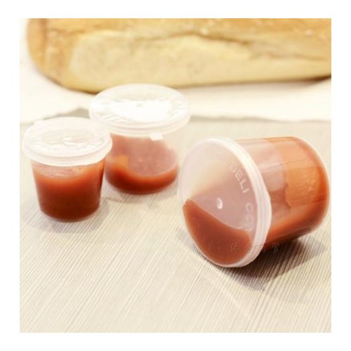 100 X Disposable Spice Jam Containers 3 Capacity Small Jelly Cup Sauce PP Seasoning Box W Transparent Lid