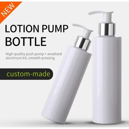 12pcs/lot 500ml Empty Refillable Lotion Bottle White PET With Pump For Shampoo Cosmetic Travel Package