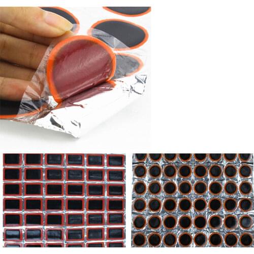 48PCS 25mm Round/Square Rubber Bicycle Tire Patch Cycle Repair Tools Cycling Bike Tire Tyre Inner Tube Puncture Repair Tool