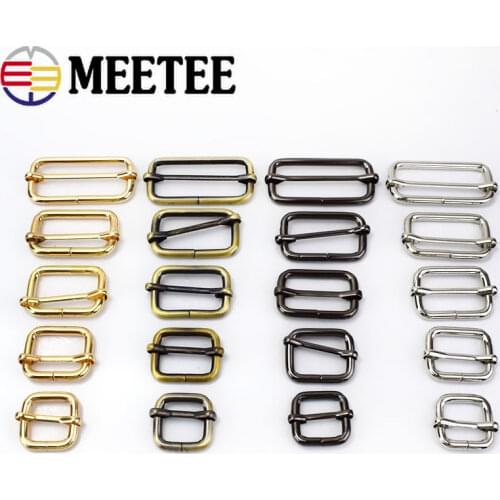 5pcs Metal Slides Tri-glides Wire-formed Roller Pin Buckles Strap Slider Adjuster for Bag Buckle Garment Accessories F2-12