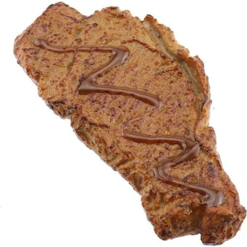 Gresorth 6 inch Fake Roast Steak Decoration Artificial Beef Animal Toy Home Kitchen Shop Restaurant Model Display