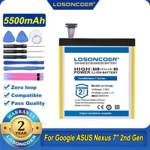 5500mAh C11P1326 C11Pn5H ME5Pn51 Battery For ASUS Nexus 7" 2nd Gen ME571 ME571KL ME176 K013 ME176CX ME176C ME7610CX ME7610C