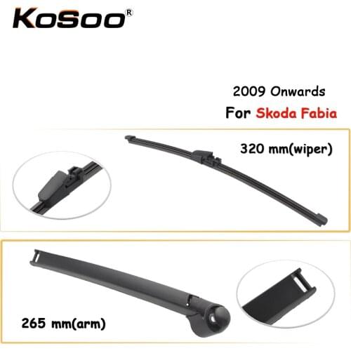 KOSOO Auto Rear Car Wiper Blade For Skoda Fabia,320mm 2009 Onwards Rear Window Windshield Wiper Blades Arm,Car Accessories