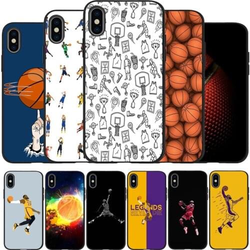 Basketball Soft Silicone black Phone Case For iPhone 5 5S 6 plus 7 8 plus X XR XS Max 11 PRO Max SE 2020