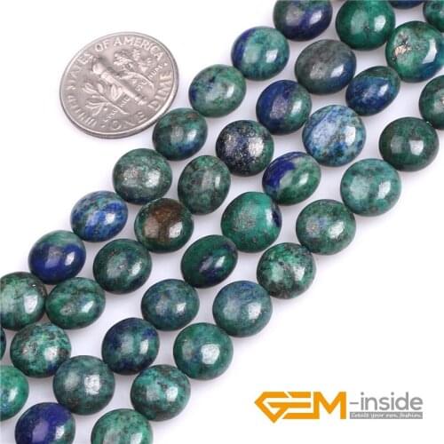 Coin Shape Malachite Azurite Beads Dyed Color Selectable: 8mm 10mm DIY Beads For Jewelry Making Strand 15" Free Shipping