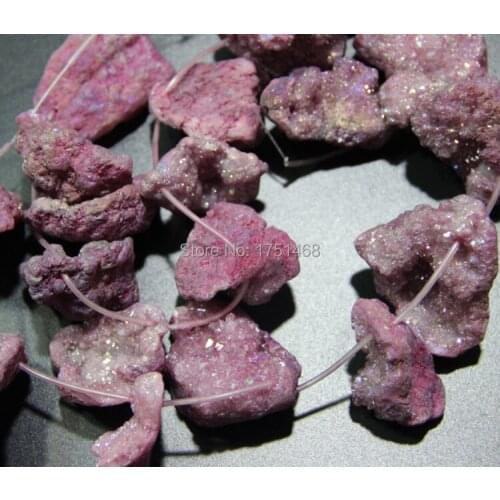 10pcs/lot Druzy Rose crystal geode quartz stone pendant neckace 50mm each druzy gems charm necklace