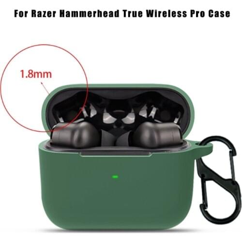 Case Compatible with-Razer Hammerhead True Wireless Pro Earphone Bluetooth Headset Silicone Impact-resistant Cover Case