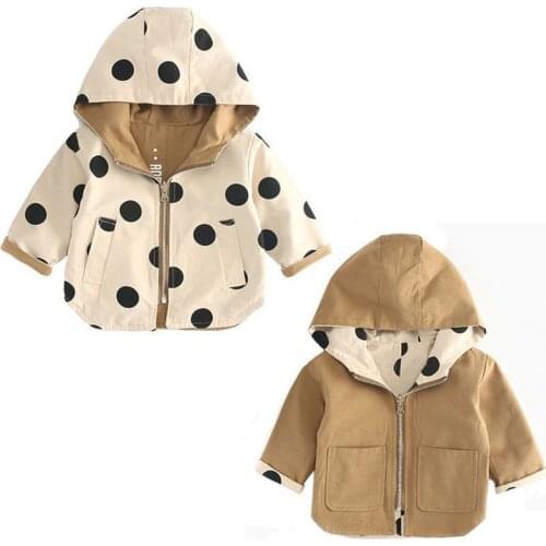 2020 Spring Autumn Baby Boys Hooded jacket Double-sided use Kids Outerwear clothes Toddler Girl Boy Clothes Children Jacket