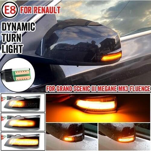 For Renault Megane MK3 Laguna III X91 Scenic Fluence Latitude Safrane LED Dynamic Turn Signal Mirror Sequential Indicator Light