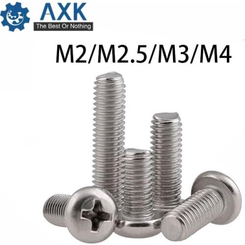 Head Screws Pan Phillips 304 Stainless Steel M2 M2.5 M3 M4 Machine High Electrical Lot (50 Pieces/lot) 50pcs Iso7045 Din7985