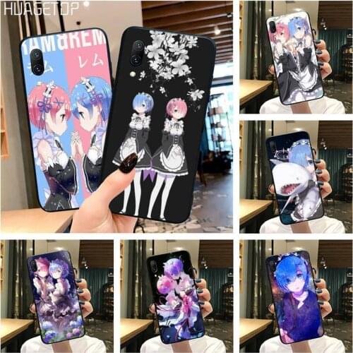 HUAGETOP Rem and Ram Re Zero Silicone Black Phone Case For Vivo Y91c Y17 Y51 Y67 Y55 Y7s Y81S Y19 V17 vivos5