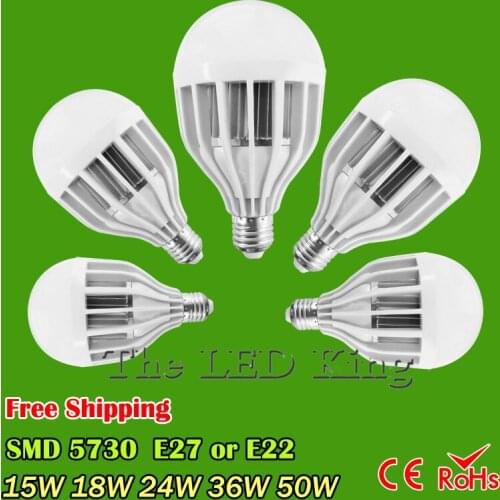 Super Bright LED Bulb Lamps E27 E40 E14 B22 220V-240V led Light Bulb 5730 smd Real Power 18W 24w 36w 50w Lampada LED Bombillas