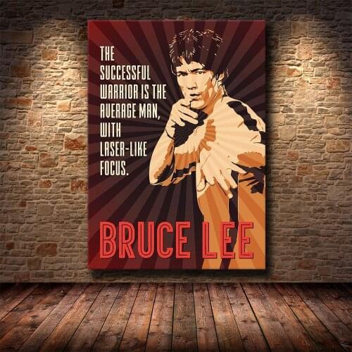 Inspirational Success Quote Bruce Lee Canva Painting Motivational Poster HD Print Cuadros Wall Art Picture Bedroom Home Decor
