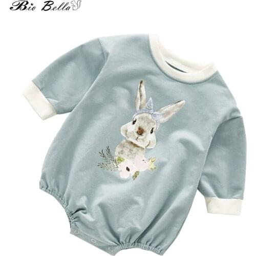 Spring Baby Bodysuit Fashion Rabbit Cotton Long Sleeve Newborn 0-24 Months Infant Girl Boy Clothing Kids Party Outfits Overalls