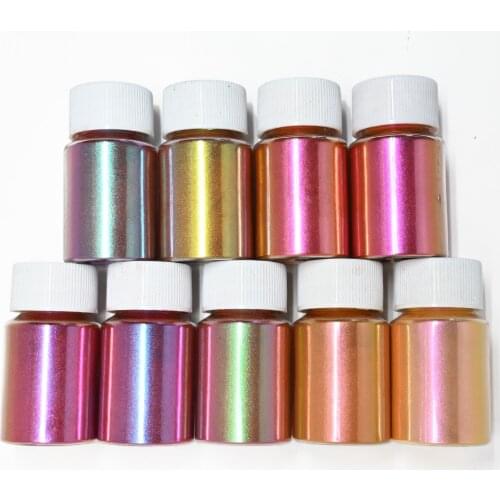 1Bottle Laser Chameleon Pigment Powder Micro Mirror Magic Nail Art Pearl Dust Pearlescent Mica Chrome Resin Nail Art Powder H