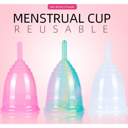 1PCS Colorful Women Cup Medical Grade Medical Silicone Menstrual Cup Feminine Hygiene menstrual Lady Cup Health Care Period Cup
