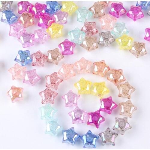 10-50Pcs Transparent Beads Pentacle Acrylic DIY Crafts Necklace Jewelry Ornament Materials Head Rope Clothes Star String Beads