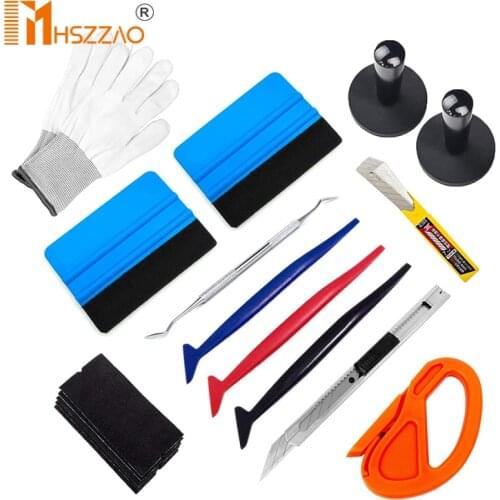 14 Pcs Window Tint Tools Car Carbon Foil Vinyl Wrap Film Squeegee Tool Kit Motor Car Sticker and decals Wrapping Scraper Set