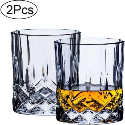 2Pcs Whiskey Glass Lead-free Crystal Wine Glass Home Bar Club Party Beer Whiskey Vodka Glass Cup Gifts 210ml vasos de vidrio