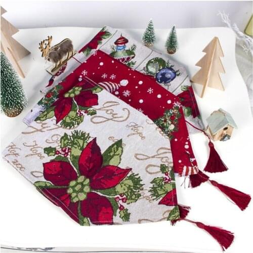 34x180cm Christmas table runner Christmas table runner printed cotton Christmas table decoration restaurant