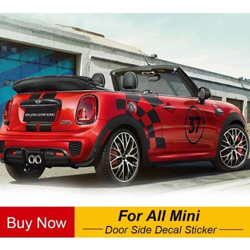 Car Styling Door Side Checker Decal Sticker Exterior Decoration For MINI Cooper S One JCW F55 F56 F60 R55 R56 R60 Accessories