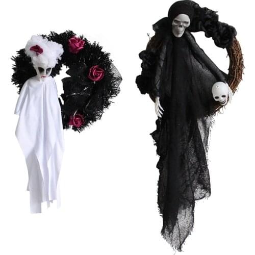 Halloween White Ghost Door Hanging Ghost Festival Horror Black Party Garland Ornaments Haunted House Courtyard Home Decoration