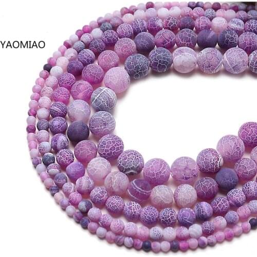 Wholesale Dull Polish Colorful Weathering Agat Stone Round Loose Beads For jewelry Making 6/8/10mm DIY Bracelet Strand 15