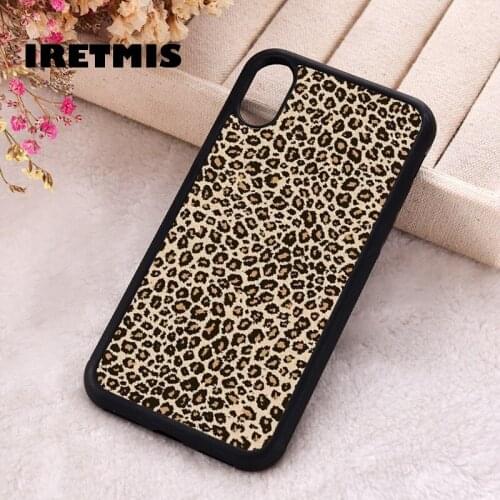 Iretmis 5 5S SE 2020 phone cover cases for iphone 6 6S 7 8 Plus X Xs XR 11 12 MINI Pro Max Soft Silicone TPU Small leopard grain