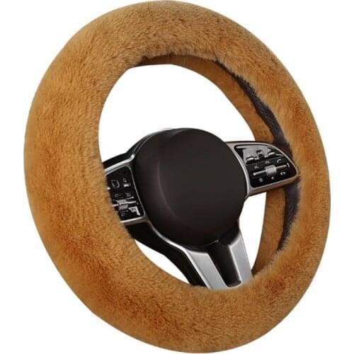 Car Steering Wheel Natural Plush Cover Cover Universal Hand Brake Gear Position Car Interior Accessories