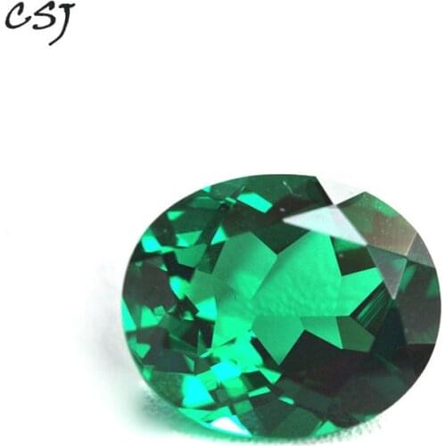 CSJ Created Emerald Loose Gemstone Oval Cut Nano Emerald For Silver Mounting Rings Diy Jewelry Fine Cutting