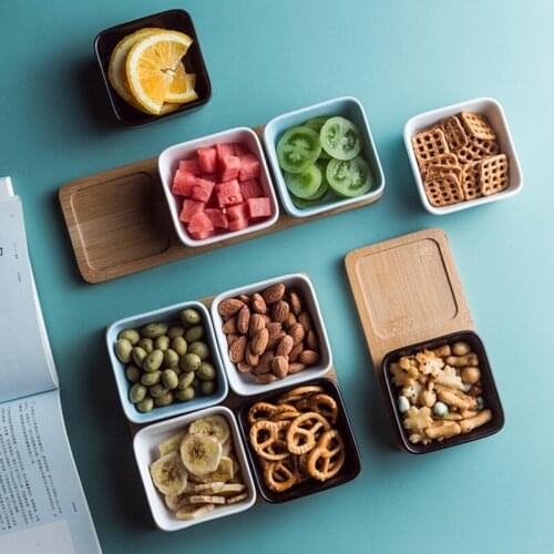 European ceramic tableware set seasoning dipping tableware and tray solid color porcelain dessert peanut tableware