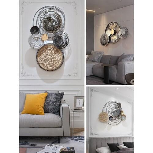 European Wrought Iron 3D Wall Murals Art Home Livingroom Wall Sticker Decoration Cafe Hotel Lobby Wall Hanging Ornaments Crafts