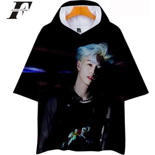 KPOP GOT7 Jackson 3D print Hooded t-shirt Men/Women Harajuku hoodie t shirt Short Sleeve Clothes Summer Streetwear T-shirt
