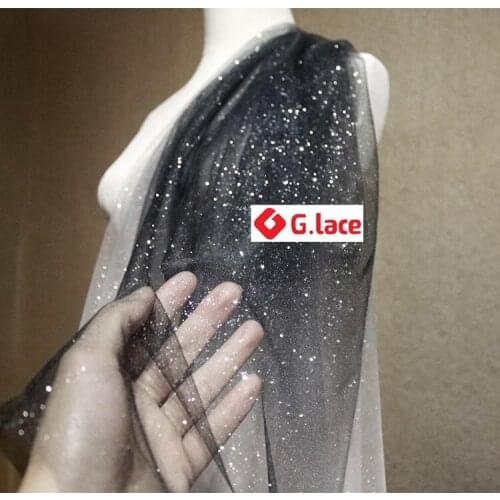 GLace 1Y/Lot Wide1.55M elastic mesh fabric silver bronzed mesh clothes dress DIY accessories wedding lace fabric decoration TX47