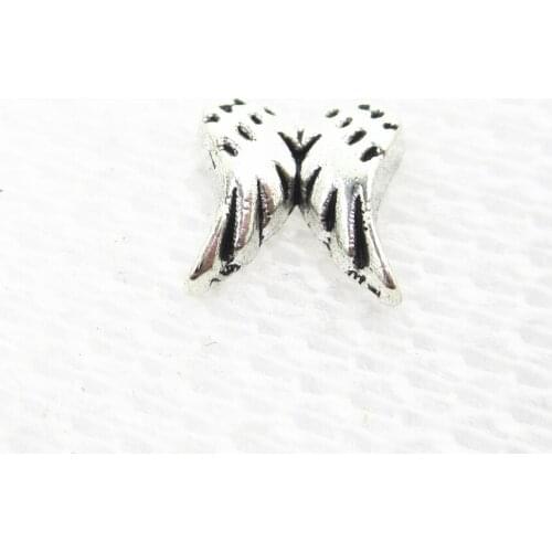 Hot selling 20pcs/lot Angel double wing Floating Charms Living Glass Memory Floating Lockets DIY Jewelry Charms