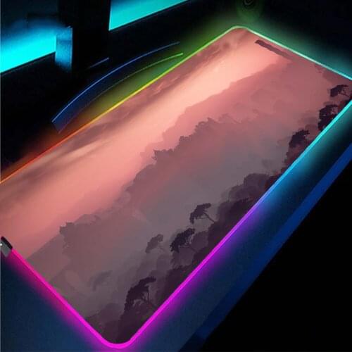 Pc Gamer Rgb Anime Mouse Pad Game Keyboard Office Computer Table Mat Gamer Desk Big Mousepepad Gamer Computer Mousepad Landscape