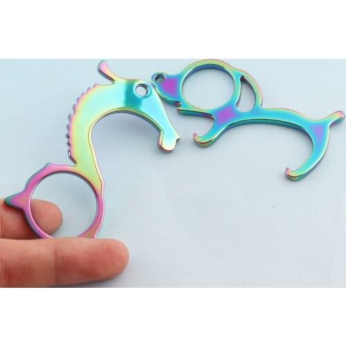 Hand free door opener tool No-Touch Door Opener Antimicrobial Tool Door openerAlloy Colorful DIY Door opener tools keychains
