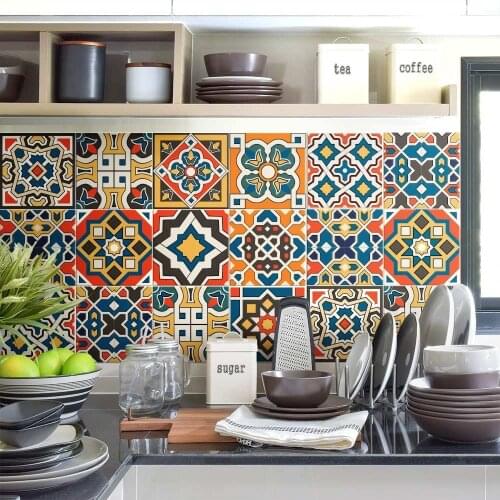 K-PS00127 (72 PCs) tile 10x10 cm - Made in Italy-PVC bathroom & kitchen Stickers Design