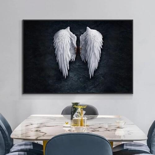 Broken Angel Wings on Canvas Print Nordic Lion Poster Scandinavian Wall Art Picture for Living Room Home Decoration Frameless