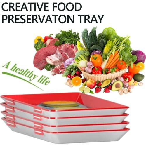 Creative Film Refrigerated Food Tray Kitchen Storage Vegetable Fruit Container Fresh Keeping Vacuum Cover Kitchen Accessories