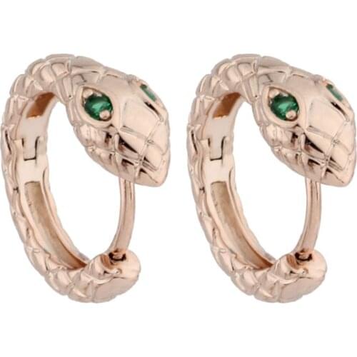 Hot Sale Snake-shaped Animal 585 Rose Gold Color Hoop Earrings Fashion Retro Gorgeous Jewelry 2021 Jewelry Wholesale Gift