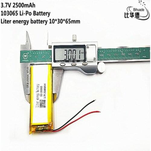 10pcs Liter energy battery Good Qulity 3.7V,2500mAH,103065 Polymer lithium ion / Li-ion battery for TOY,POWER BANK,GPS,mp3,mp4