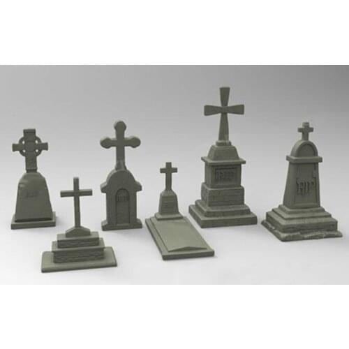 1/35 Scale Unpainted Resin Figure Grave stones cross set 6 PCS collection figure