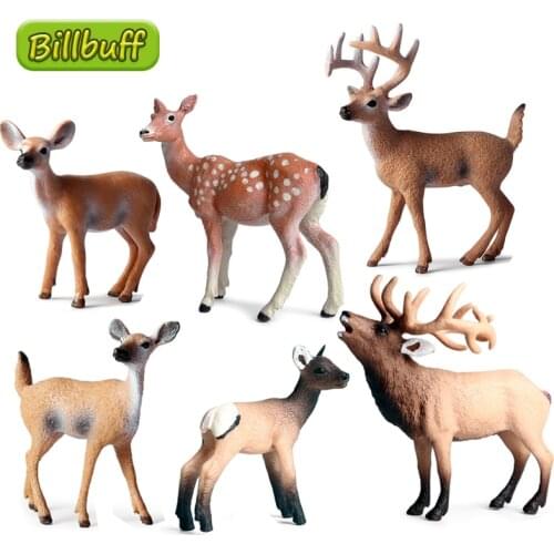 DIY Simulation Wild Sika Deer Elk Animal Models Plasti Action Figures Collection Model Dolls Educational toys for children Gift